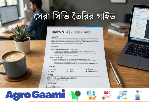 একটি প্রফেশনাল সিভি (CV) এর নমুনা এবং সিভি লেখার নিয়মাবলী।